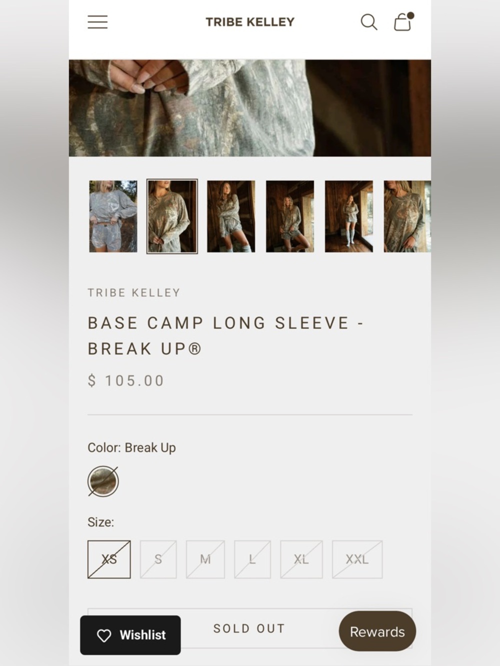 Tribe Kelley women’s Mossy Oak Break Up Camo Base Camp long sleeve - Picture 8 of 8